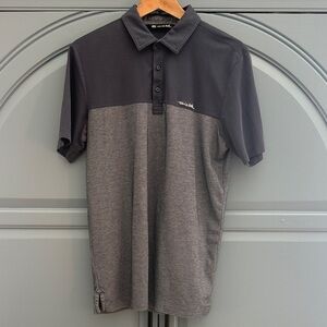 Travis Mathew Charcoal and Black Polo Shirt